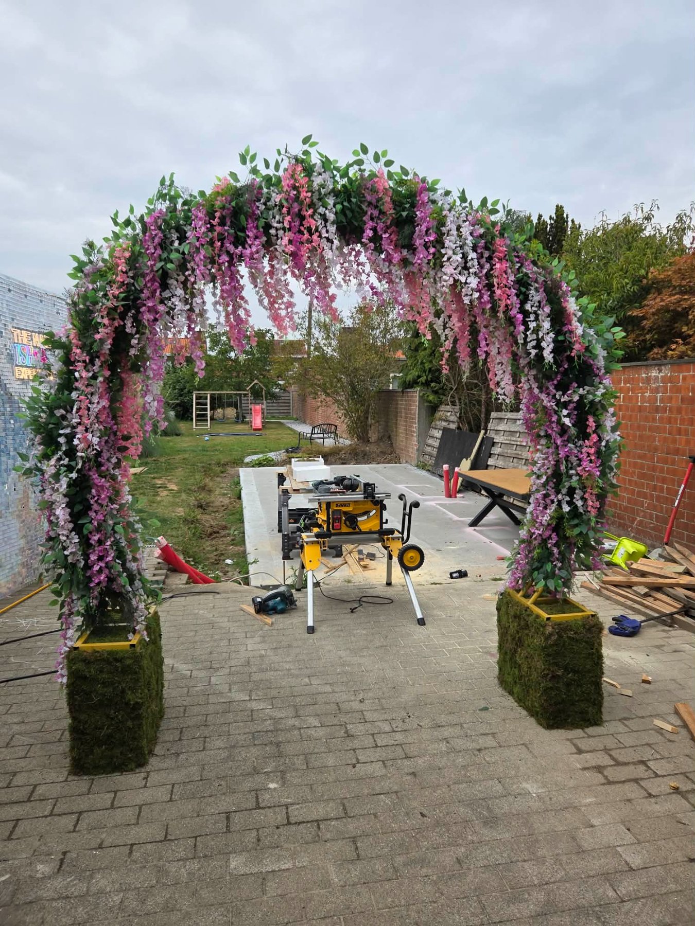 Structuur met mosbakken